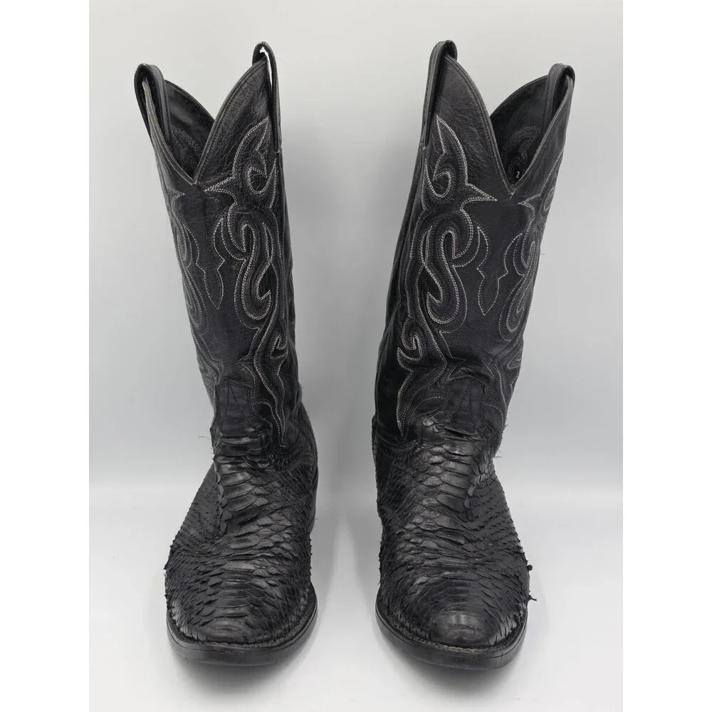 Dan Post Snake Skin Python Western Boots Cowboy Black Men’s Size 9.5 D